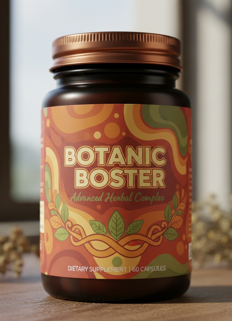 Botanic Boster bottle with leaf symbol